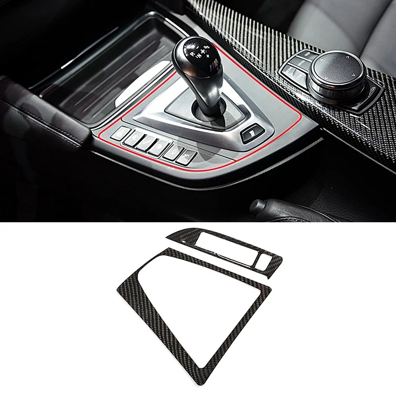 Carbon Fiber Car Gear Shift Frame Panel Trim for-BMW M3 M4 F80 F82 F83 2014-2018 Gear Shift Cover Panel LHD Accessories