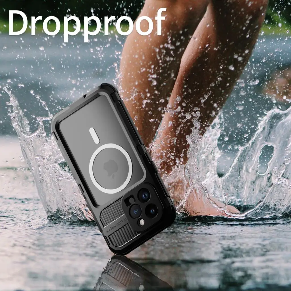 Military Grade DropProof IP68 WaterProof Silicone Aluminum Metal Case For iPhone 16 15 14 Pro Max Plus Swim Diving Climb