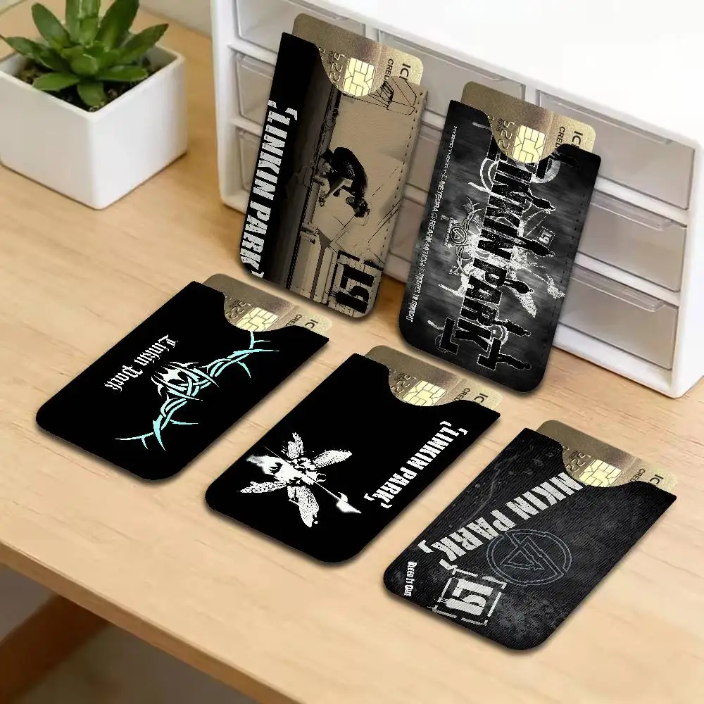 L-Linkin Hot Band Park Men Leather Card Case, Minimalist Mini Credit/Bus ID Card Holder, Small Compact for Office Business