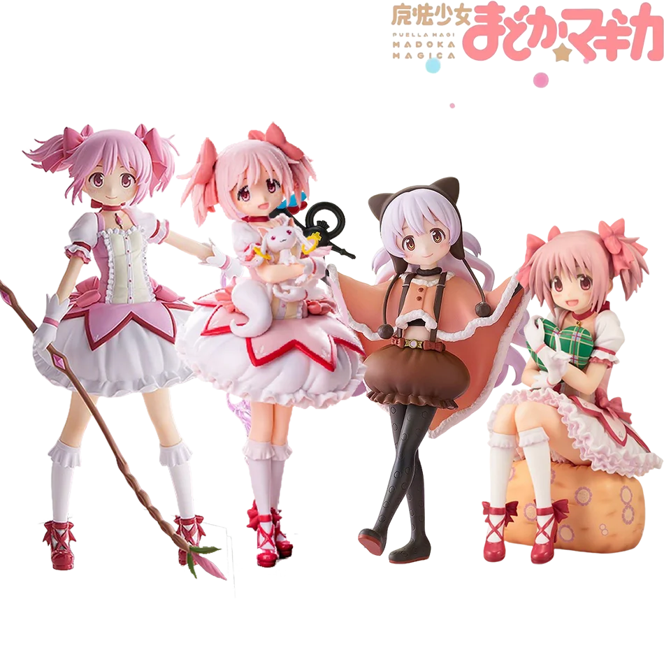 4 Kinds PMMM Magical Girl Anime Figure Kaname Madoka Action Figure Kawaii Figurine Cute Loli Collection Model Toy Gift