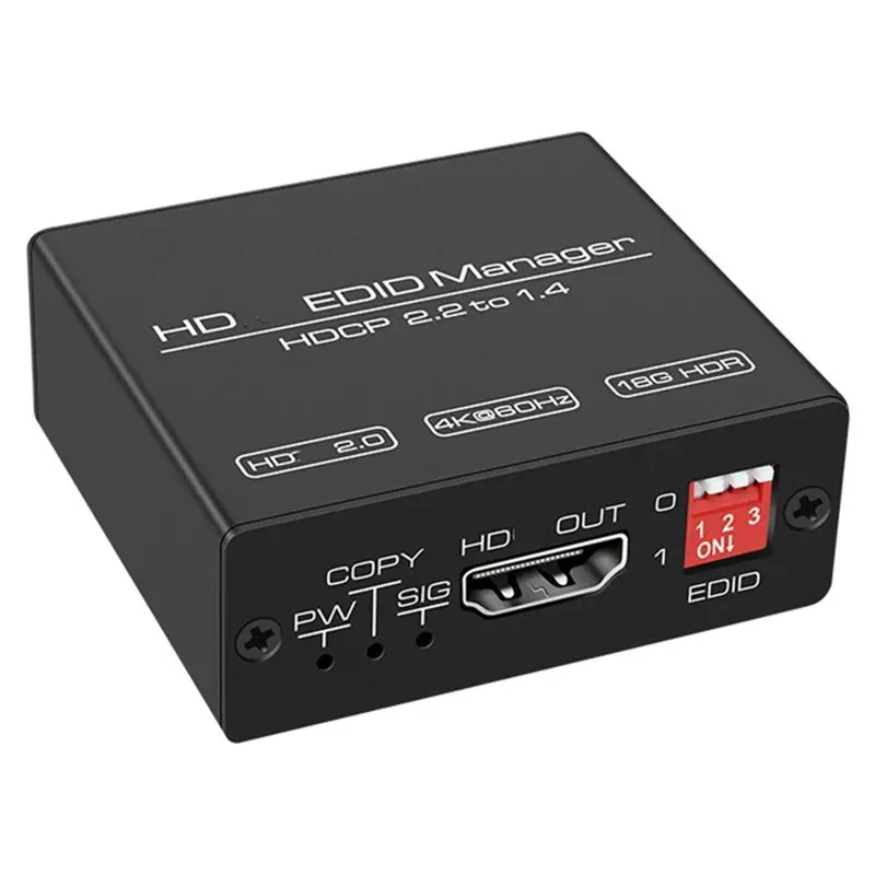 A97I-EDID Feeder -Compatible EDID Manager 4K 60Hz 2.0 Converter EU Plug