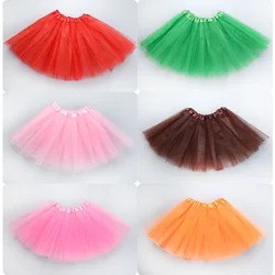 Girl Elastic Ballet Dancewear Tutus Mini Skirt For Birthday Party Dance 3 Layer Tulle Tutu Skirt for Kids Princess 2-8Y Girls