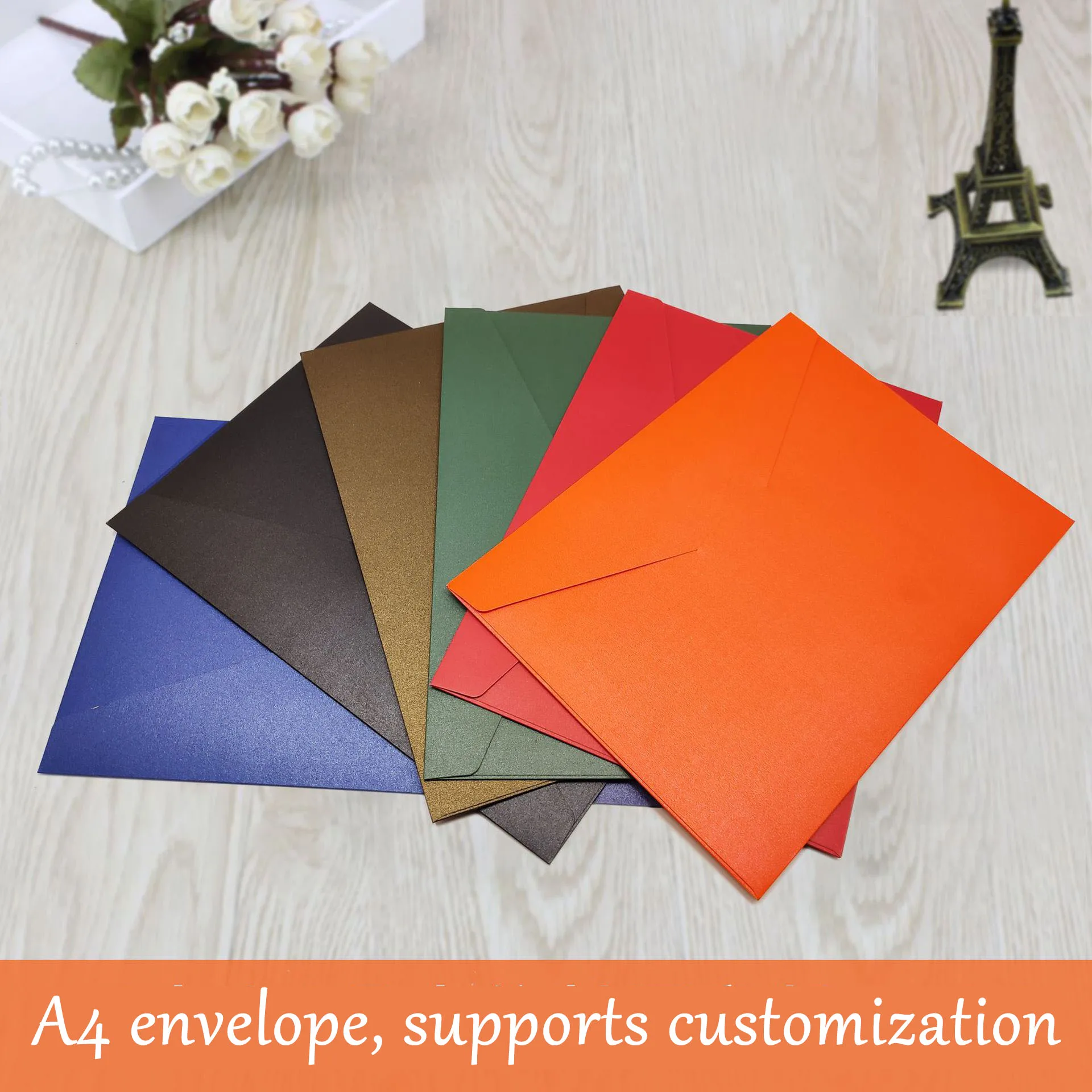 

30pcs/lot A4 Envelope 250g Pearlescent Paper Business Supplies Stationery File Storage Bag Big Envelopes for Wedding Invitation