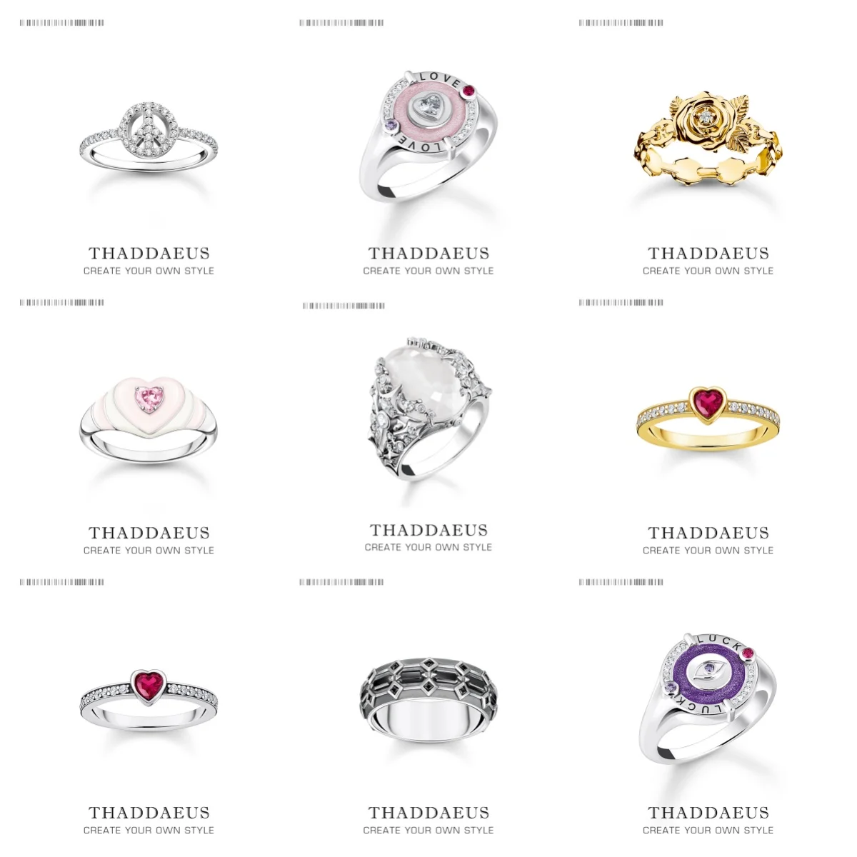 Peace Heart Rose Flower Eye Oval Ring Europe Style Glam Fashion Classic Jewerly For Women Gift In 925 Sterling Silver
