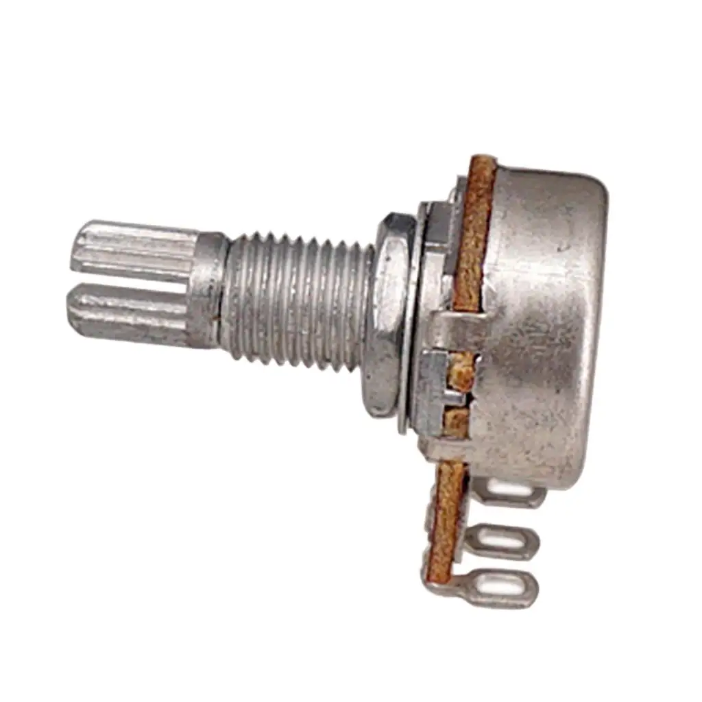 18mm Shaft Guitar Potentiometer Audio Pots Kit Silver Tone Knurled Switch for Ukulele Mandolin Bass
