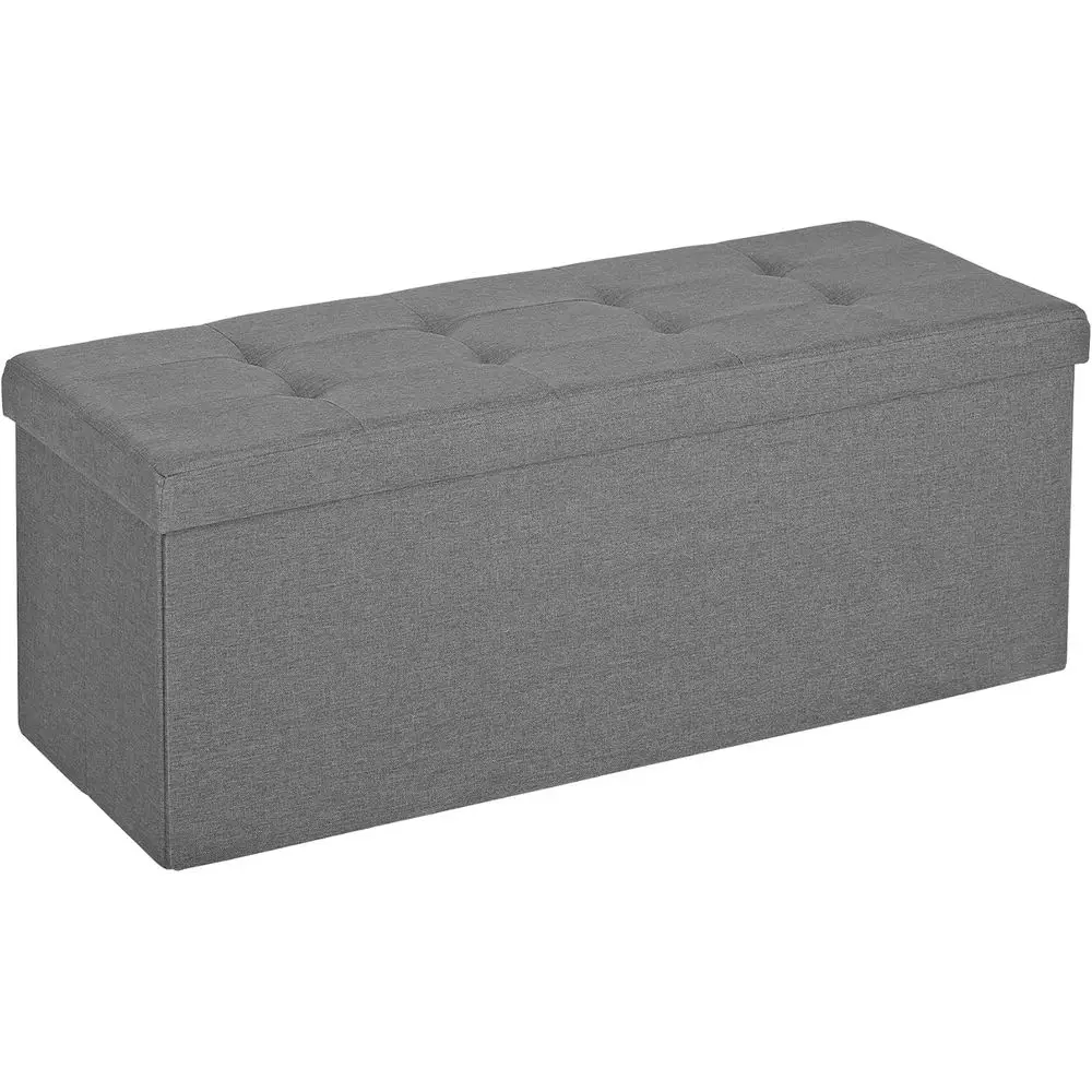 

43Inches Storage Ottoman Bench, olding ootrest Padded Seat, Storage Chest Long Shoes Bench with Divider, Holds up to 660 lbs, or