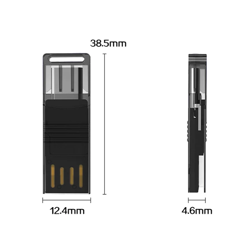 1PC Mini TF Card Reader Two-In-One TYPE-C Mobile Computer Suitable For Android Computer Expansion Connector High-Speed Universal