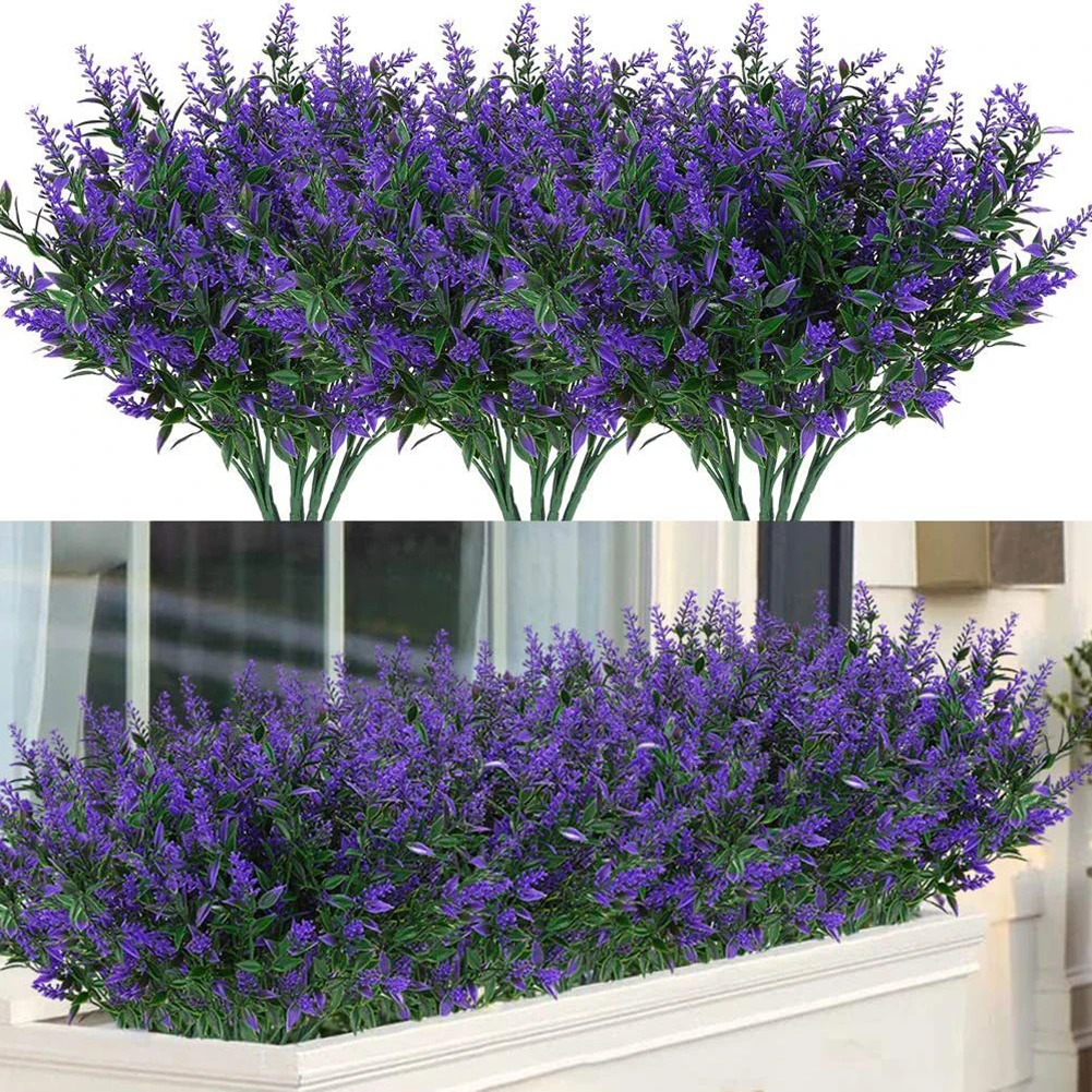 

12 Bundles Artificial Flowers for Outdoor For Home Garden Decoration UV Resistant Plants for Year Round Beauty