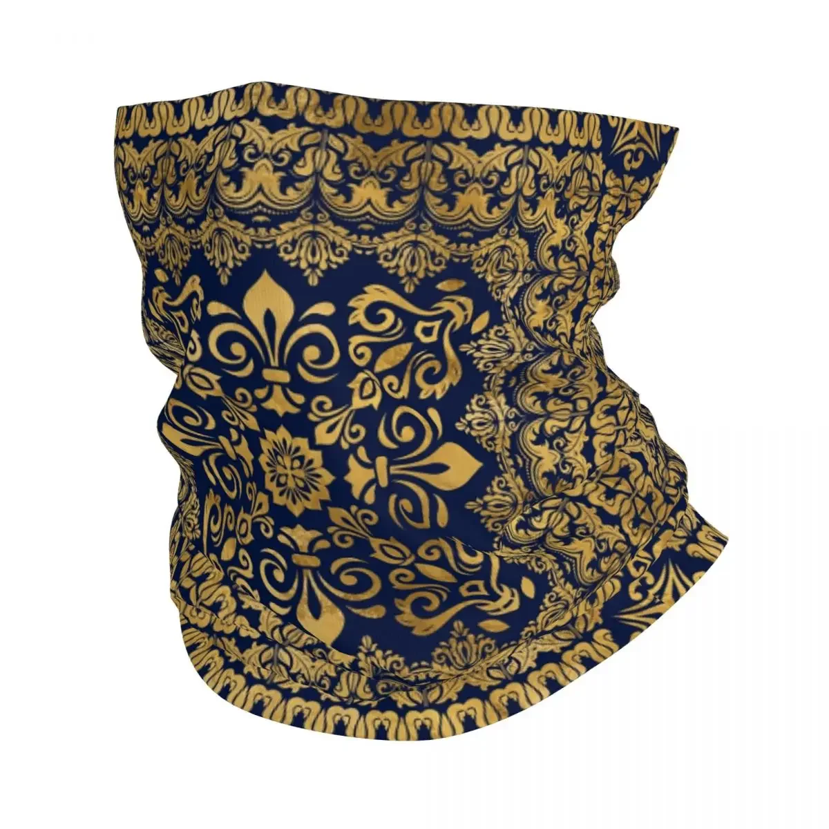 Custom Oriental Damask Ornament Neck Gaiter Women Men UV Face Shield Winter Baroque Bandana Scarf for Cycling