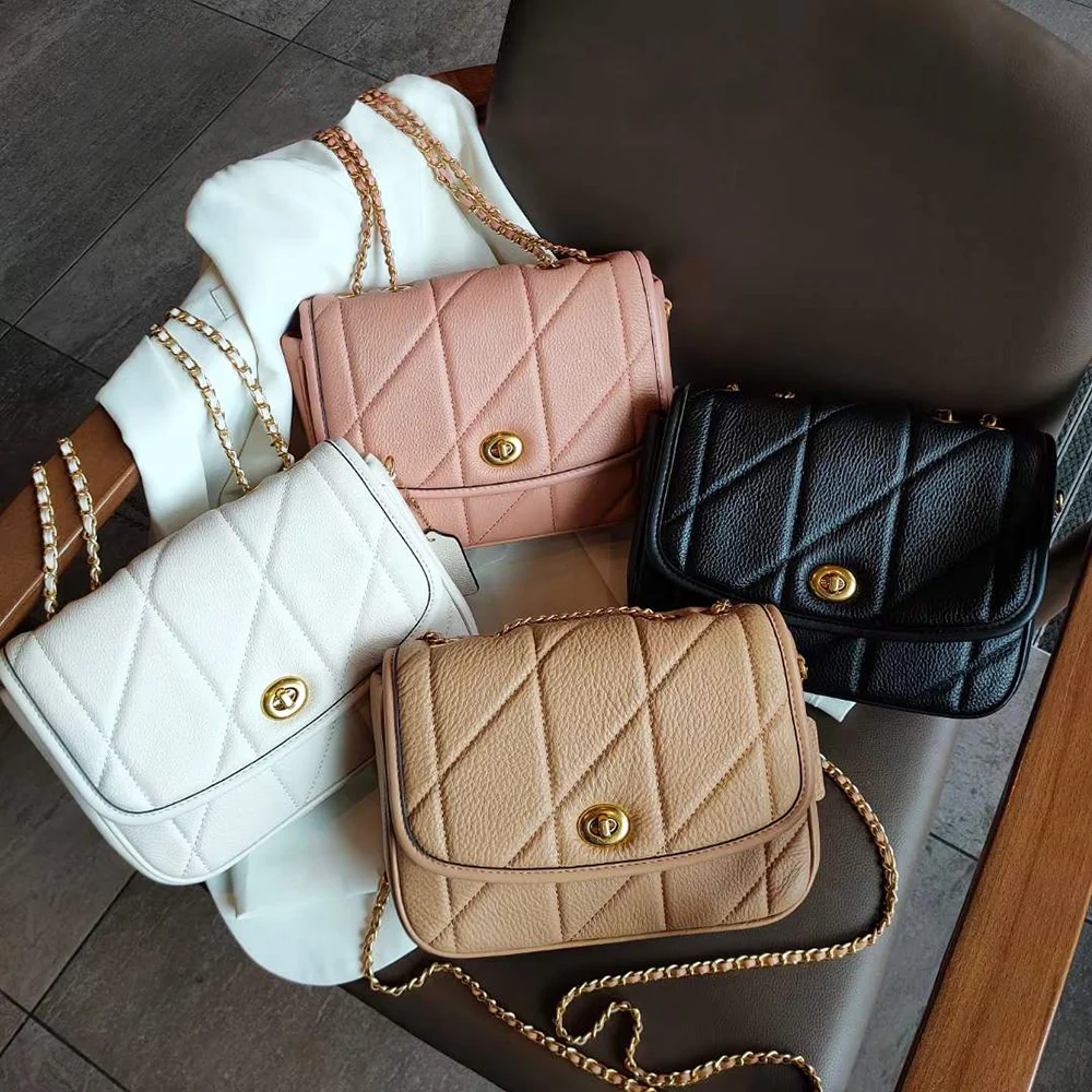 Luxury Design Women Shoulder Bag Fashion 2023 Quilted Lock Female Saddle Messenger Bag Genuine Leather Lady Crossbody Handbag