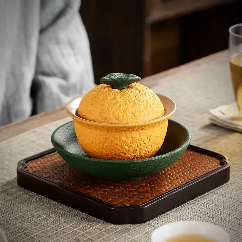 

Customize Chinese Tea Set Ceramic Portable Teapot Set Travel Gaiwan Tea Cups of Tea Ceremony Accessories One Pot Two Cup Suit