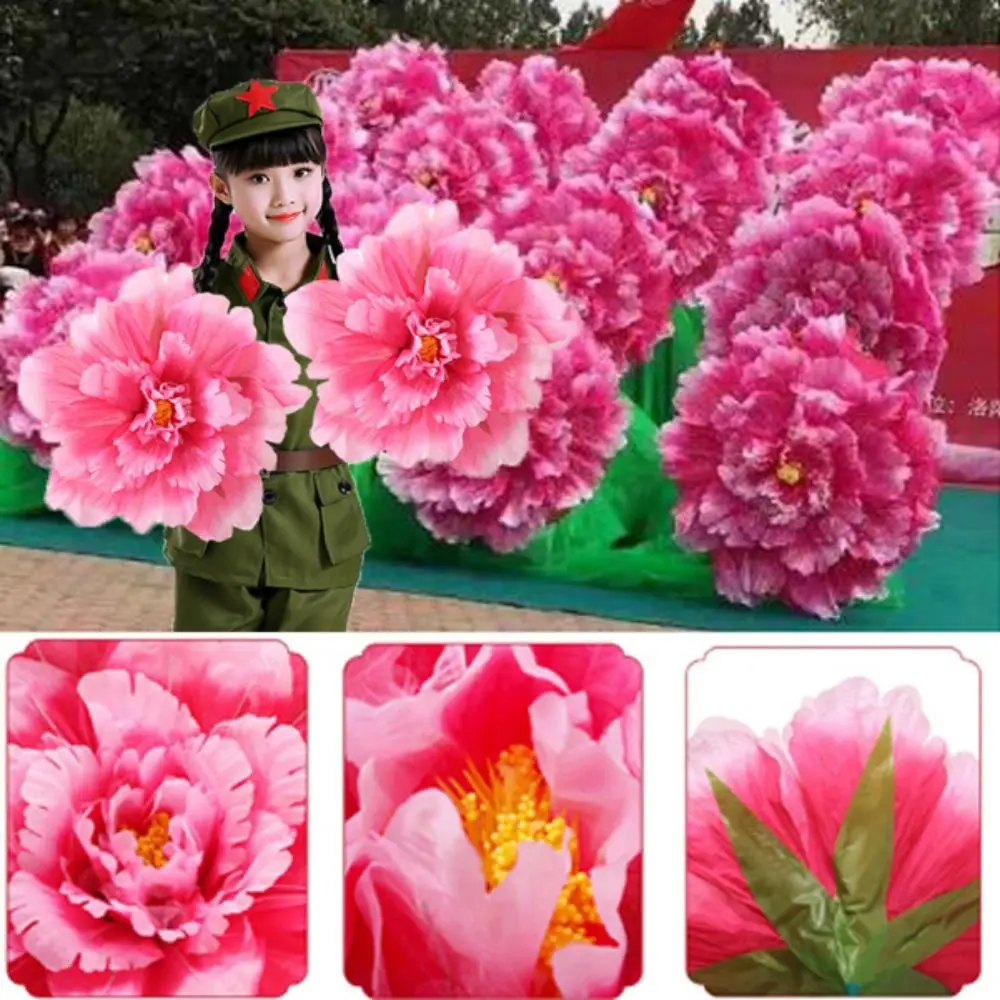 New Hand held Peony Dance Performance Props 30/40/50cm DIY Handmade Stage Art Classica Props Dance Performance Props
