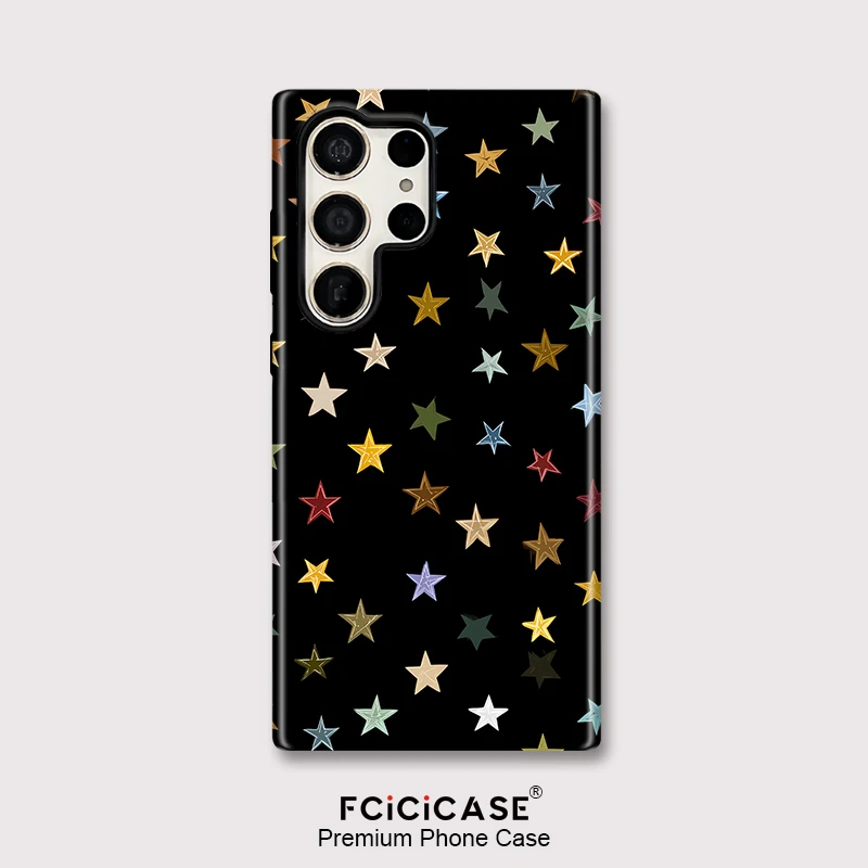 Fcicicase S26 Edge Protective Matte Phone Case For Samsung Galaxy S26+ Plus S26 Ultra Luxury Stars Print Shockproof Cover