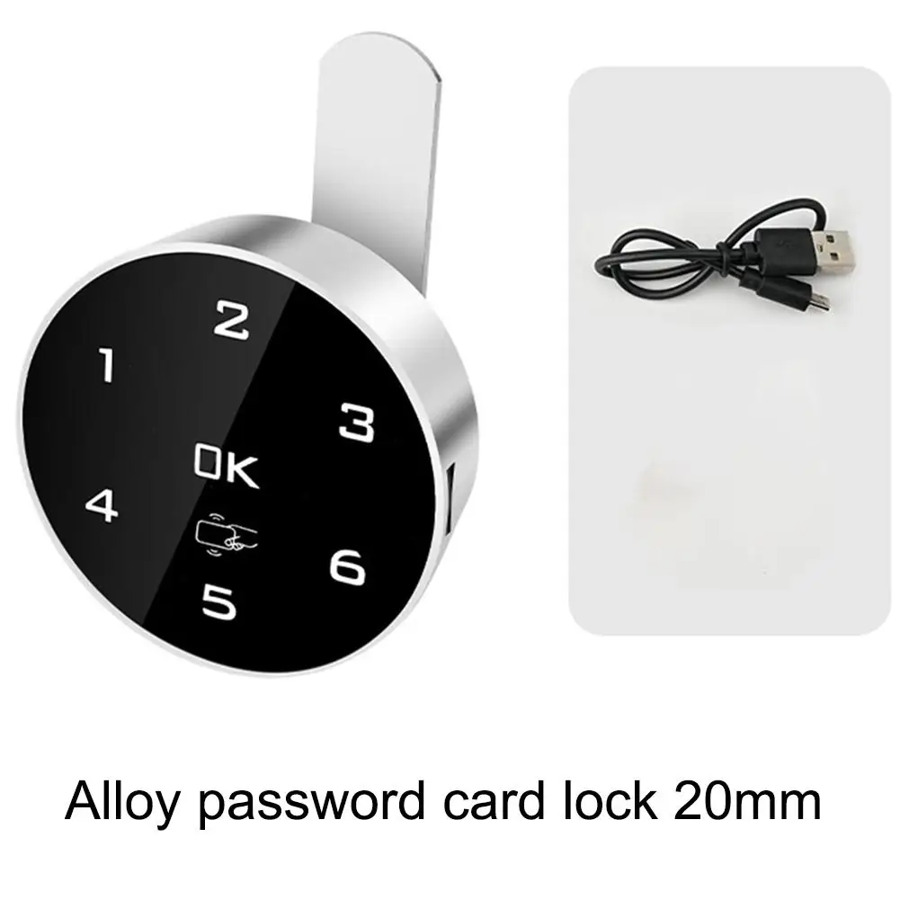 Electronic Lock for Bathroom Cabinet Doors with 4 16 Digit Password and 13 56MHz Card Alarm Activation USB Rechargeable