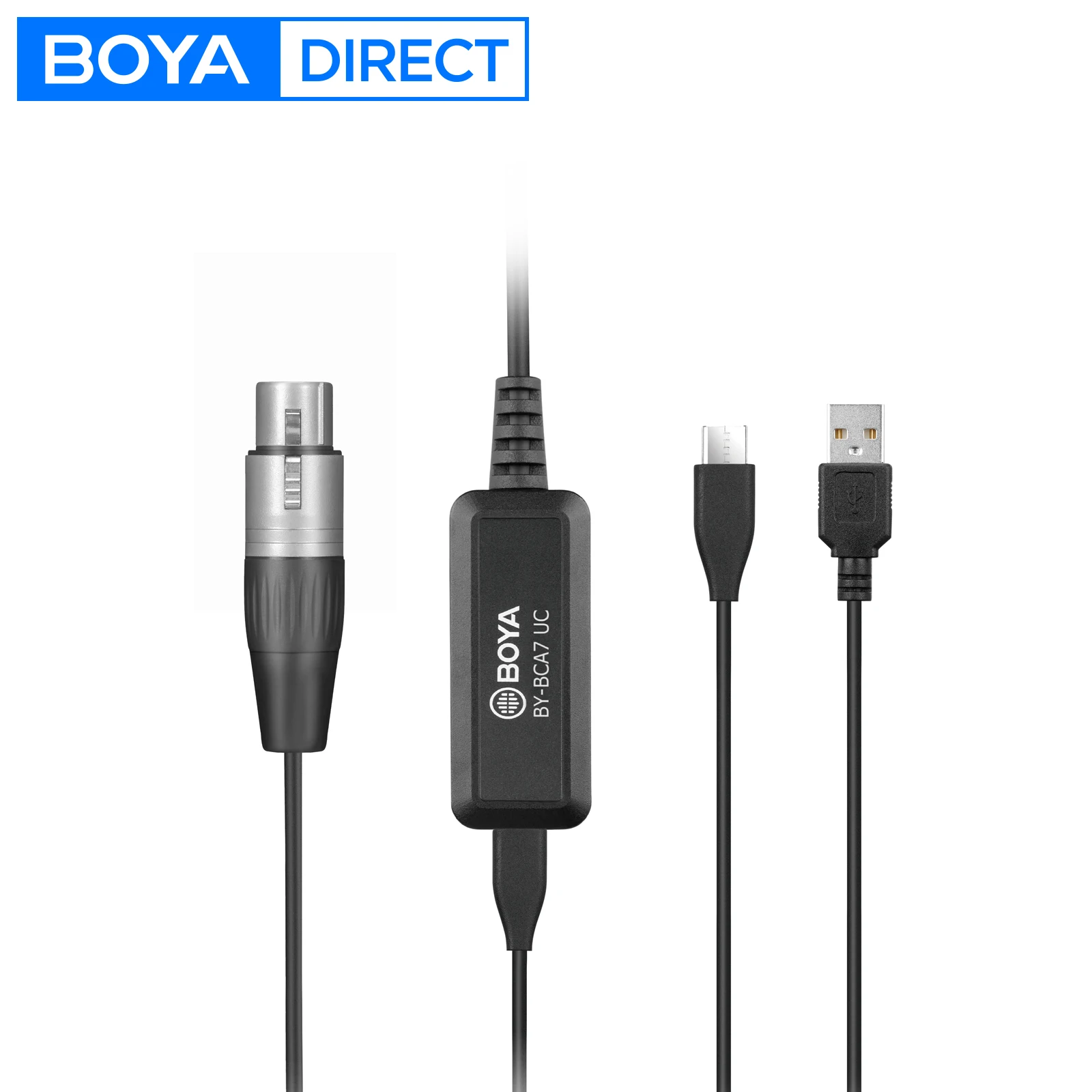 

BOYA BY-BCA7 XLR to USB-C Lightning USB-A Connectors Microphone cable for iPhone Android PC Windows Vlog Live Stream Interview