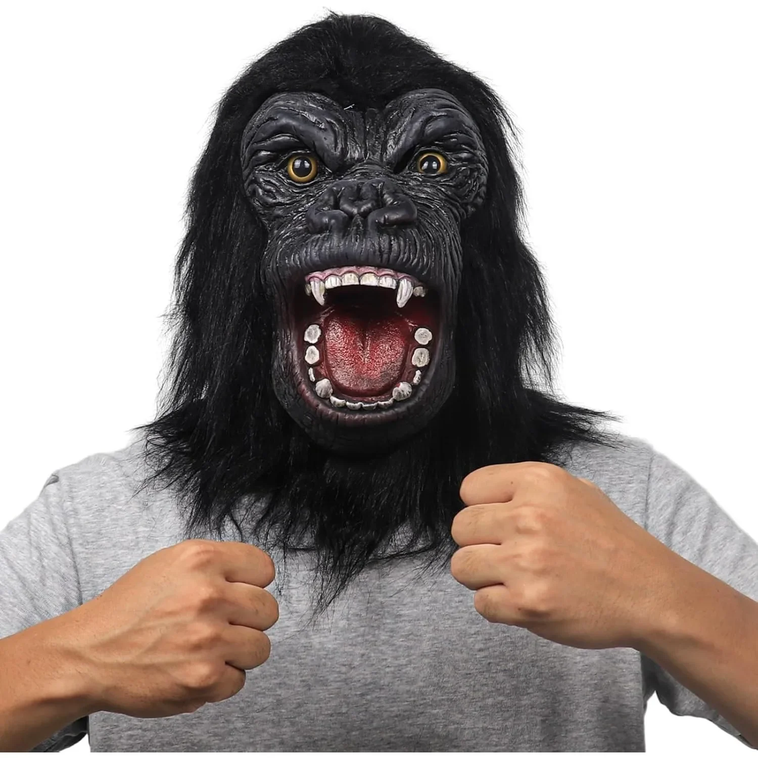 King Kong Mask Horror Animal Gorilla Monkey Masks Novelty Halloween Cosplay Costume Headgear Animal Party Chimp Full Face Helmet