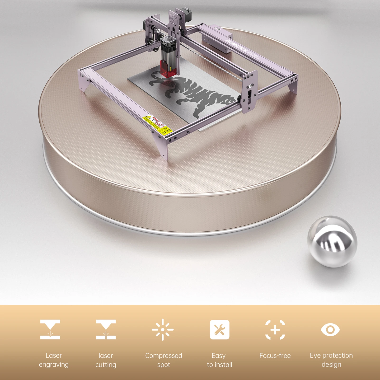 

Лазерный гравер 40 Вт, настольный станок с ЧПУ для лазерной гравировки и резки, рабочая область 410x400, защита глаз, лазер с фиксированным фокусом