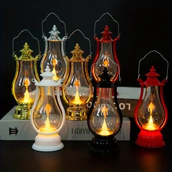 Eid Mubarak LED Wind Lights Ramadan Decoration Portable LED Pony Lanterns Oil Lamp Ramadan Kareem Decoration Lamp