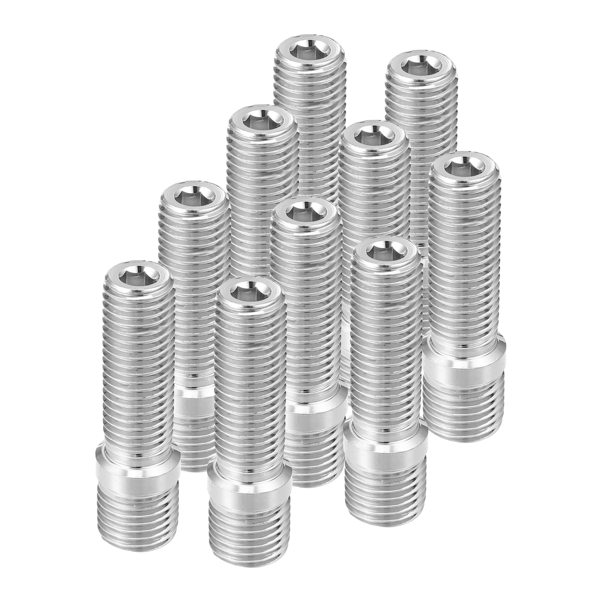 UXCELL 10pcs 50mm Vehicle Hub Tyre Screw Bolt Wheel Stud Bolts M14x1.5 to M12x1.5 for Audi for Volkswagen for Mercedes Benz