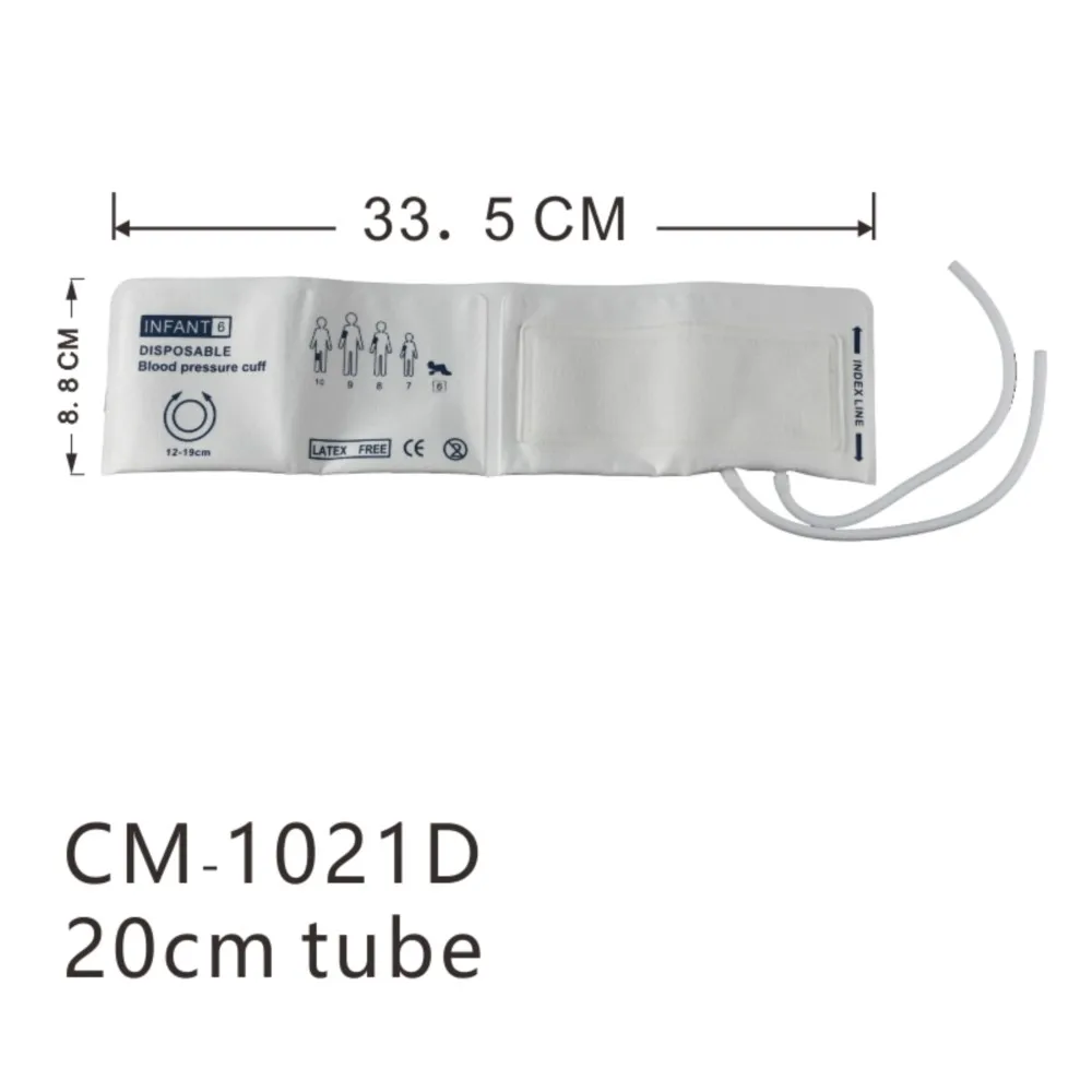 Wegwerp bloeddruktransducer manchet niet-geweven penpunt manchet dubbele buis 20 cm slang voor bloeddrukmeter met connector