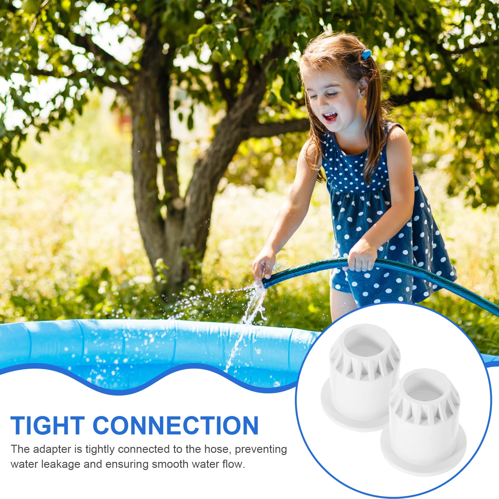 

2Pcs PVC Soft Hose Adapter High Compatibility Water Filter Residue Reduction Ideal for Pool Maintenance Replacement