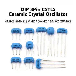 10pcs CSTLS8M00G53-B0 4M 6M 8M 10M 16M 20 Z successifs DIP-3Pin Céramique Oscillateur À Clip À Insertion Directe 3 Broches 4MHz 4M 4.0MHz Résonateur