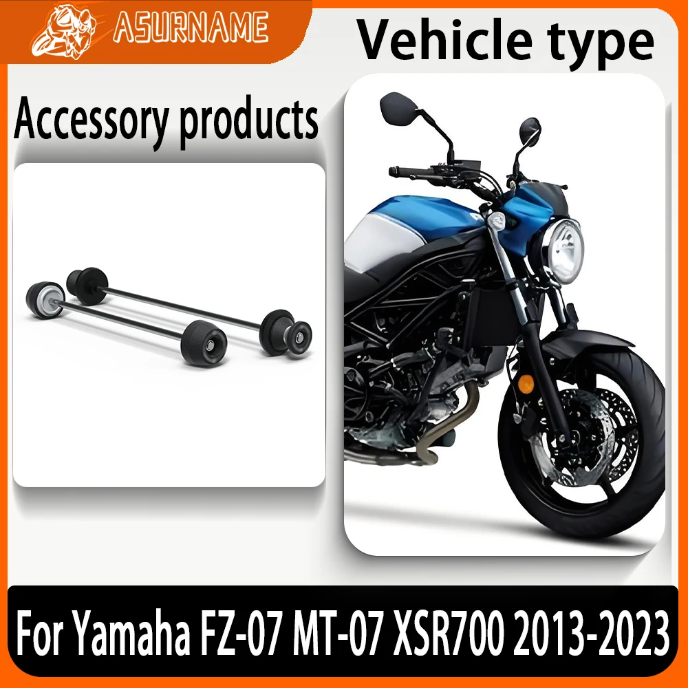 

For Yamaha FZ-07 FZ 07 MT-07 MT 07 XSR700 XSR 700 2013-2023 Motorcycle Front Rear Wheel Fork Slider Axle Crash Falling Protector