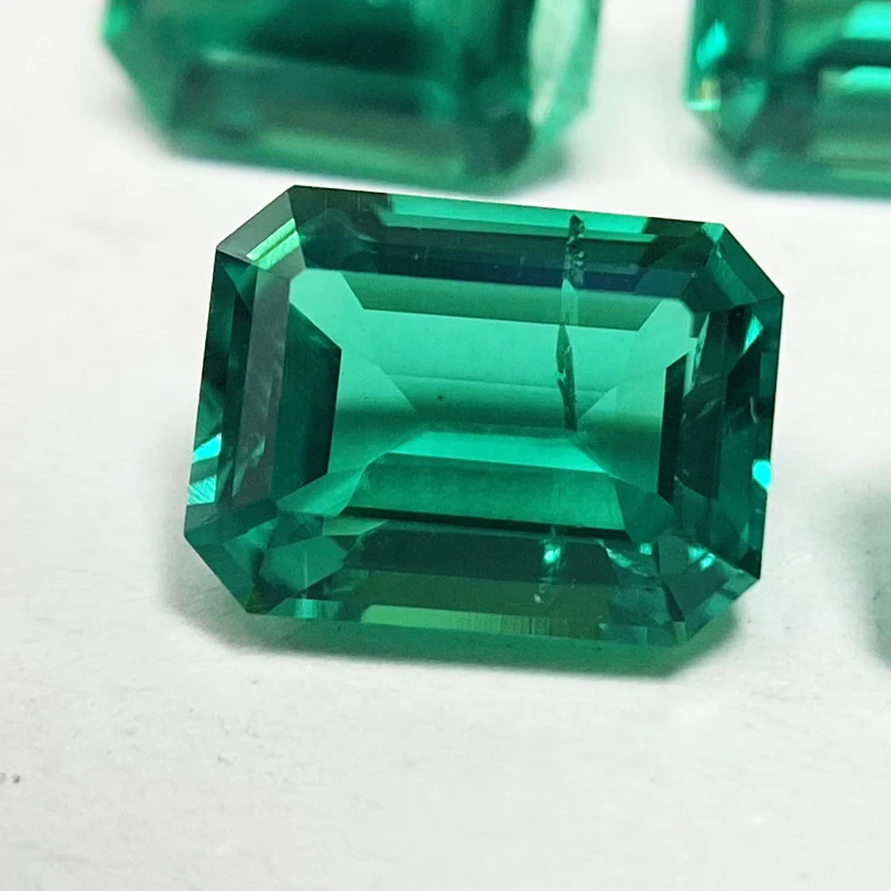 Top Lab Grown Columbian Emerald Green Color Gemstone Charms Beads Gemstones For Diy Jewelry Making Selectable AGL Certificate