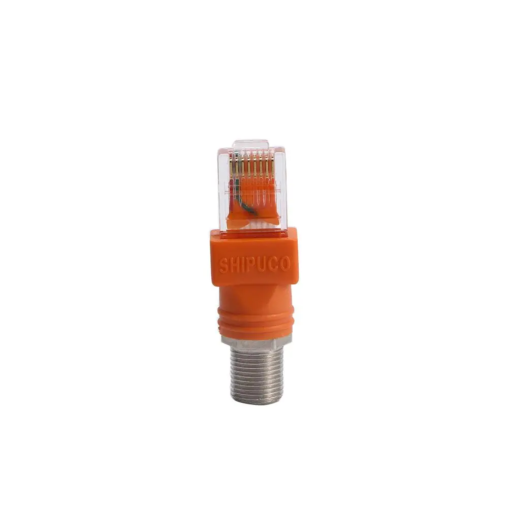 High Quality 1Pc RJ45 To RF Barrel Coupler Coaxial Coax Computer Cables Converter Adapter F Female To RJ45 Male Connector