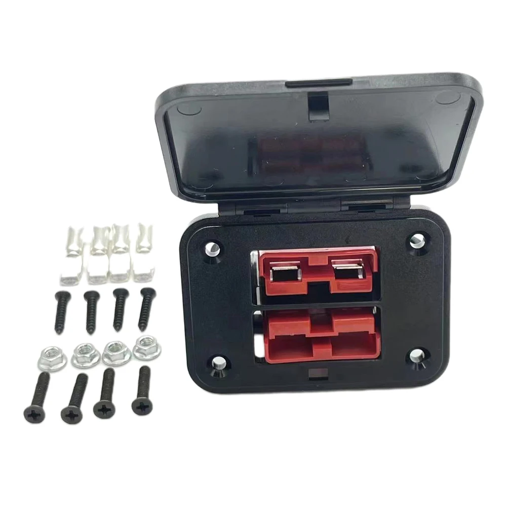 1set 50A 600V Twin Dual Flush Mount Bracket Terminals With Screws For Anderson-Plugs Power Connection Mounting Panels Tools