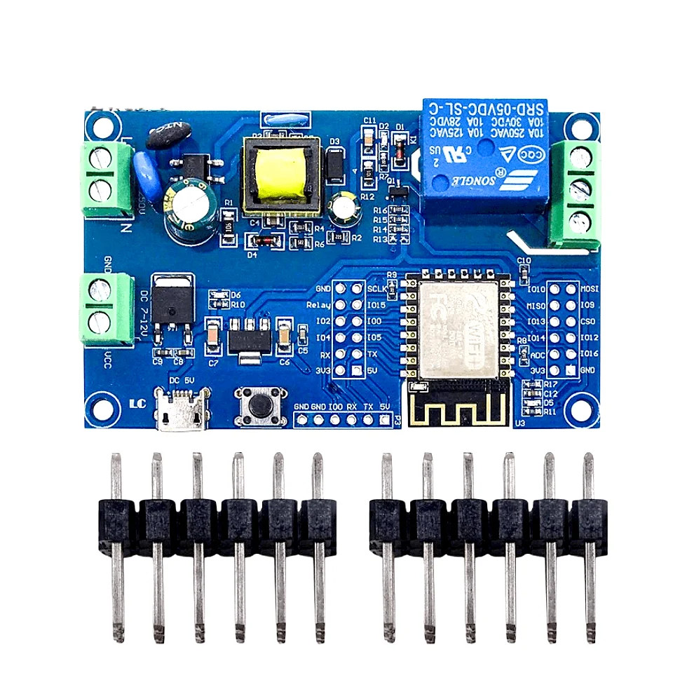 Imagem -05 - Módulo de Relé sem Fio Wifi Esp12f ac 220v dc 5v 12v Fonte de Alimentação Esp 12f Placa de Desenvolvimento Controle Remoto Smart Home