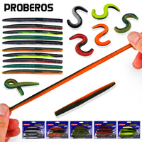 Proberos 10pcs Wacky Worm Soft Plastic Bait Worms Fishing Lures Kit for Bass, Trout & Other Freshwater/Saltwater Fish