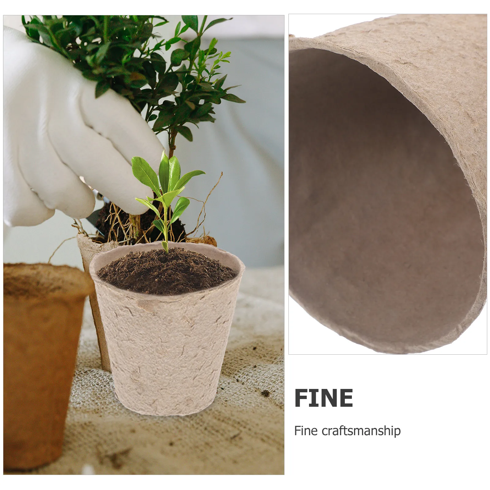 

100pcs Nursery Cup Biodegradable Planting Paper Tray Pulp Pots for Seedlings Gardening Eco Friendly Disk Degradable Pot