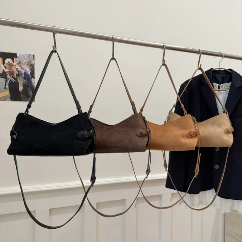 

Ladies Crossbody-Bag Crafted From Nubuck Leather Featuring Trendy Paris Vintage Lightweight Soft Daily Refined Look​