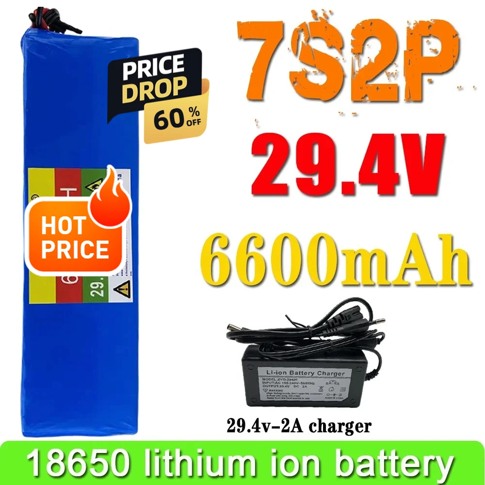 

7s2p 29.4V 6600mAh 24V 18650 Battery Lithium Ion Battery For transportation equipment Outdoor Power Supplies etc