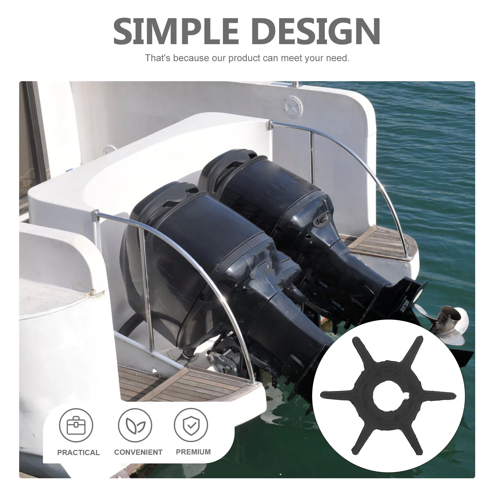 

Utility Pump Impeller Plastic for Outboard Motor Transfer Part Replacement Black Water Pump Part Efficient Flow Easy Install