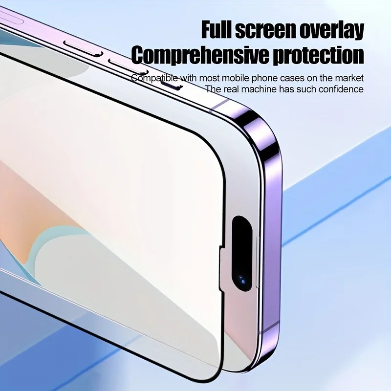 3 قطعة حافة سوداء الزجاج المقسى فيلم آيفون 11 12 13 14 15 16 برو ماكس 14 15 16 زائد XR XS ماكس HD واضح المضادة للخدش الزجاج #4