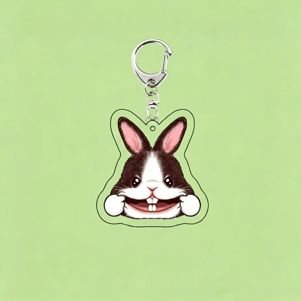 Kawaii Funny Grimace Cartoon Acrylic Keychain Bunny Shark Tiger Panda Lion Hamster Bag Charms Decor Accessories Birthday Gifts