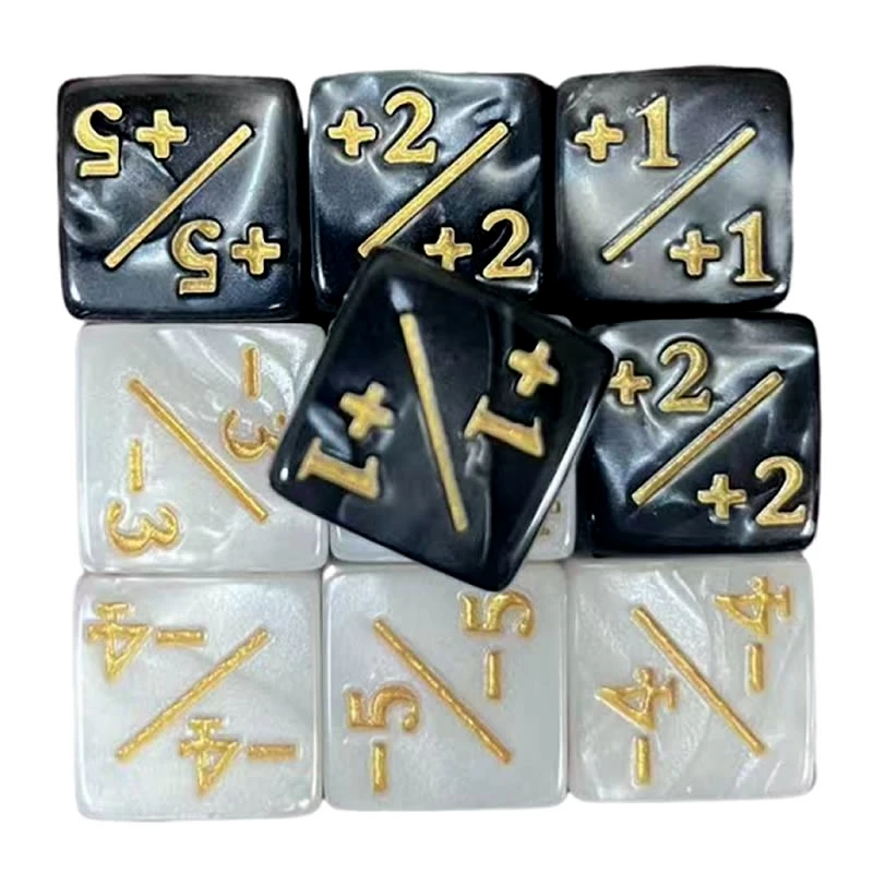 16mm 6 Side Dobbelstenen Tellers + 1 Kinderen Speelgoed Tellen Voor MTG De Verzamelkaart Gaming Token Loyaliteit gift 10 stks/zak