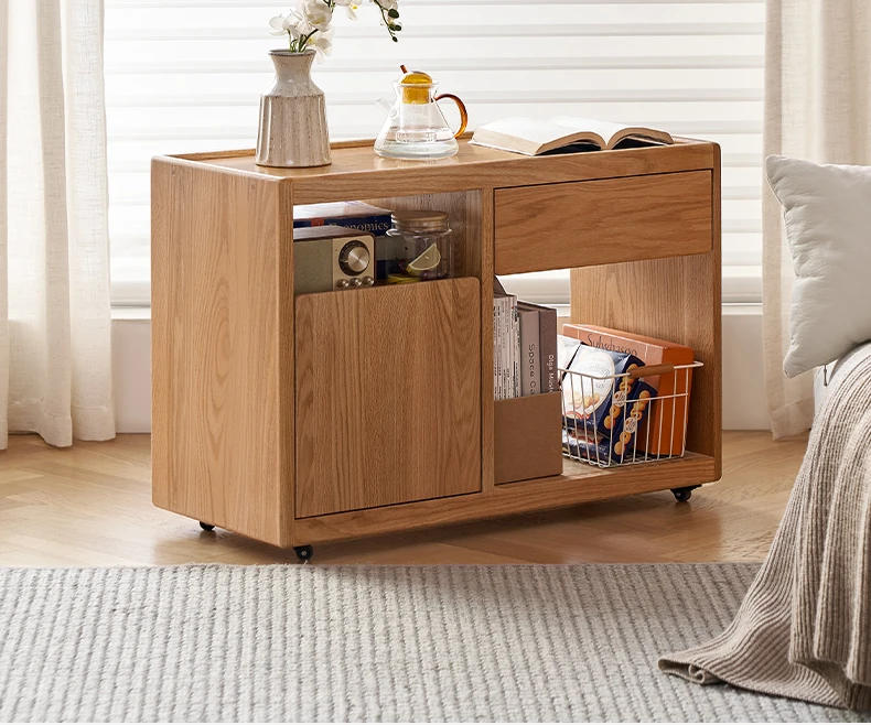 

Solid wood bookcase locker low cabinet table mobile storage locker sofa side cabinet L7189