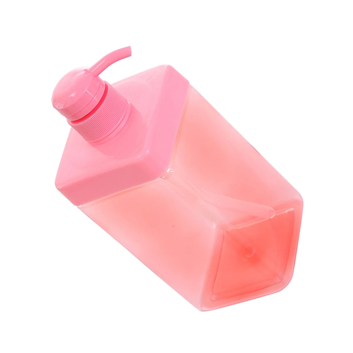 1Pcs Large Capacity Press Dispenser Bottle PP Pet Material Long Straw Pump for Liquid Soap Shampoo Lotion Travel Home Use Pink