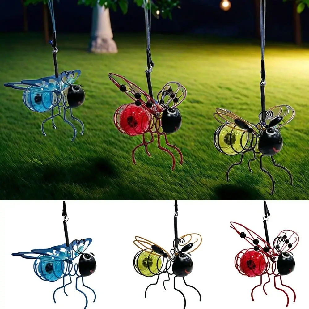 

Novel Honeybee Solar Iron Insect Statue Butterfly Beetle Halloween Fairy Light Iron Waterproof LED Light