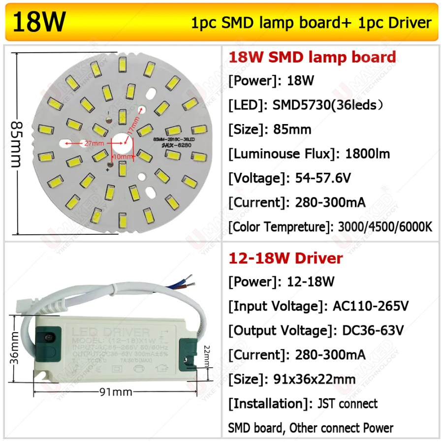 3-100W 5730SMD led Light Board Led Lamp Panel For Ceiling downlight +LED power supply driver,led lighting source, led PCB board