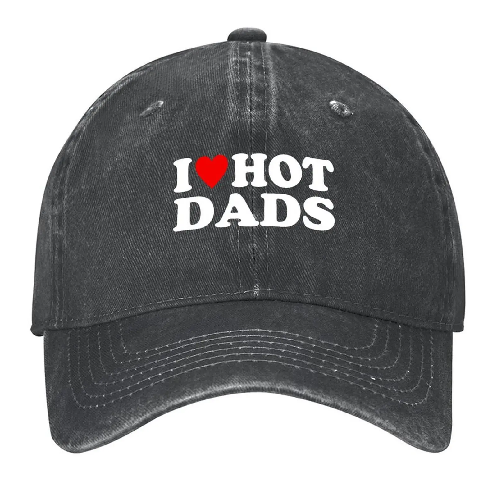 

I Love Hot Dads Shirt I Heart Hot Dads Love Dads Baseball Cap summer hat Streetwear Funny hats sun caps Hats For Men Women's