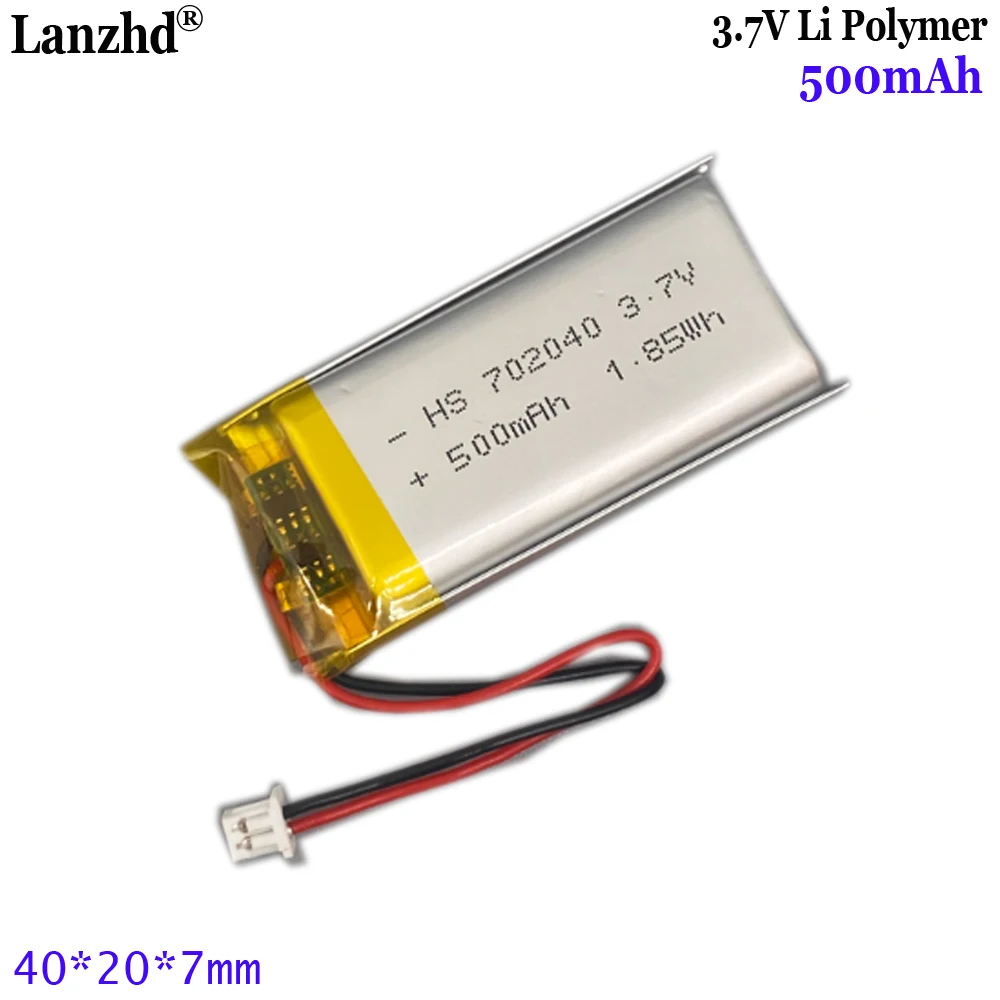 3.7V Polymer Battery 702040 500mAh for Voice Recorder Little Expert Good Learning Treasure Learning Machine Reading Pen