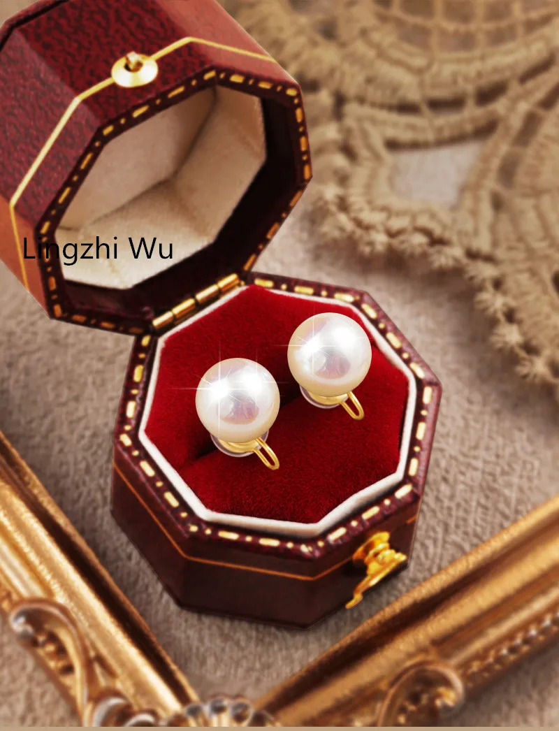 Lingzhi Wu Pearl Clip Earrings Female Elegant Luxury Top Quality Clip Earrings New Arrive