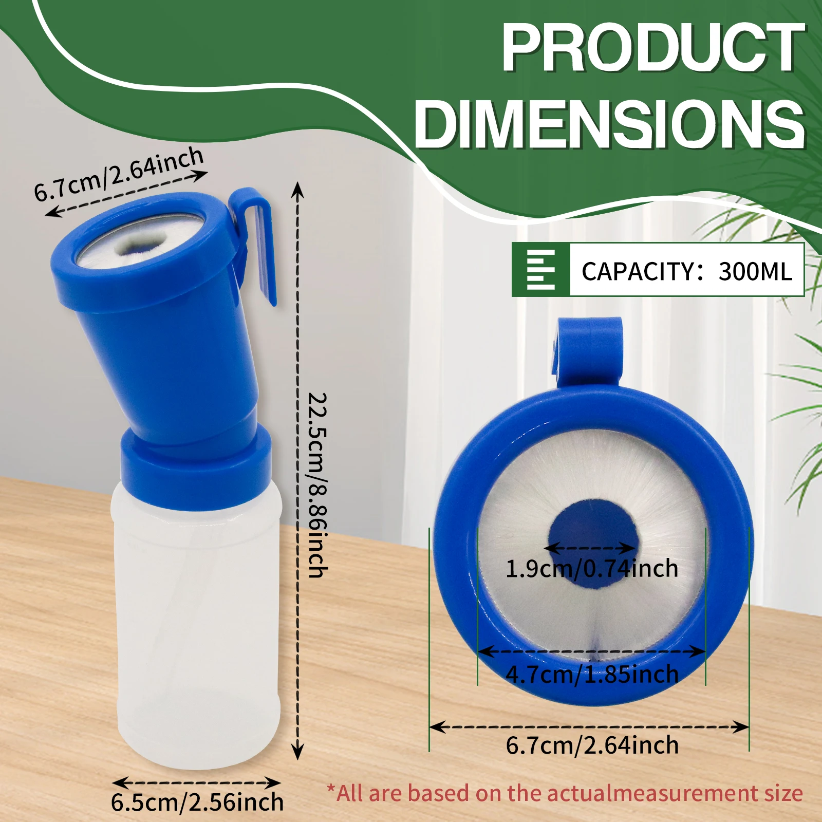 Plastic Teat Dip Cup with Brush Non Reflow Nipple Cleaning Disinfection Dip Cup for Cow Sheep Goat Portable Livestock Supplies