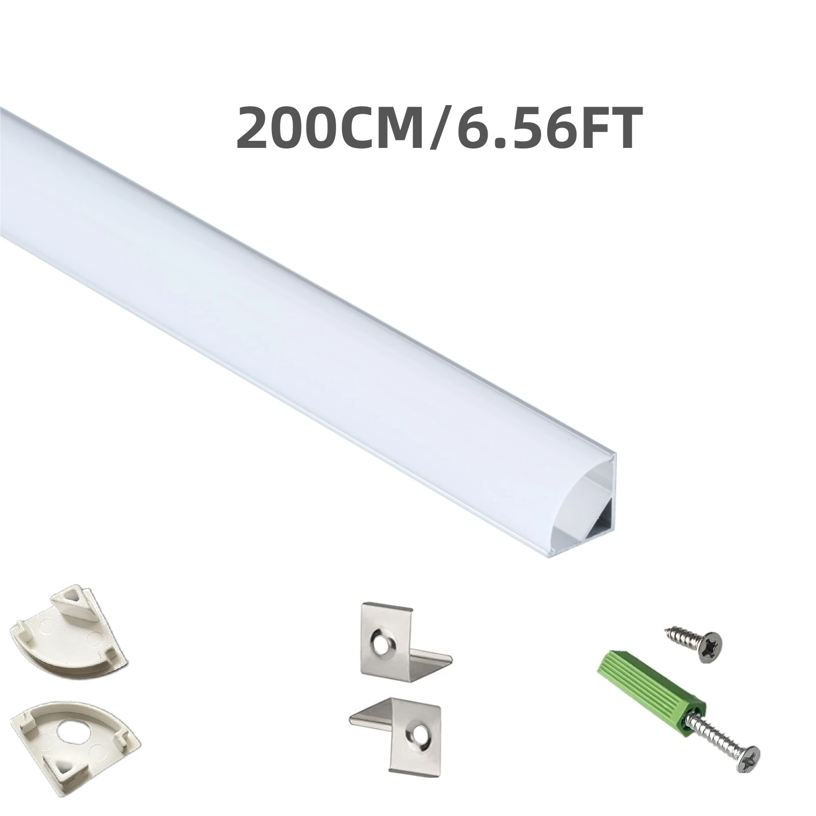 tira de aluminio canal difusor tira led trilha forma v milky cover corner perfil montado fita de 512 mm 1030 pack 80 2m 01