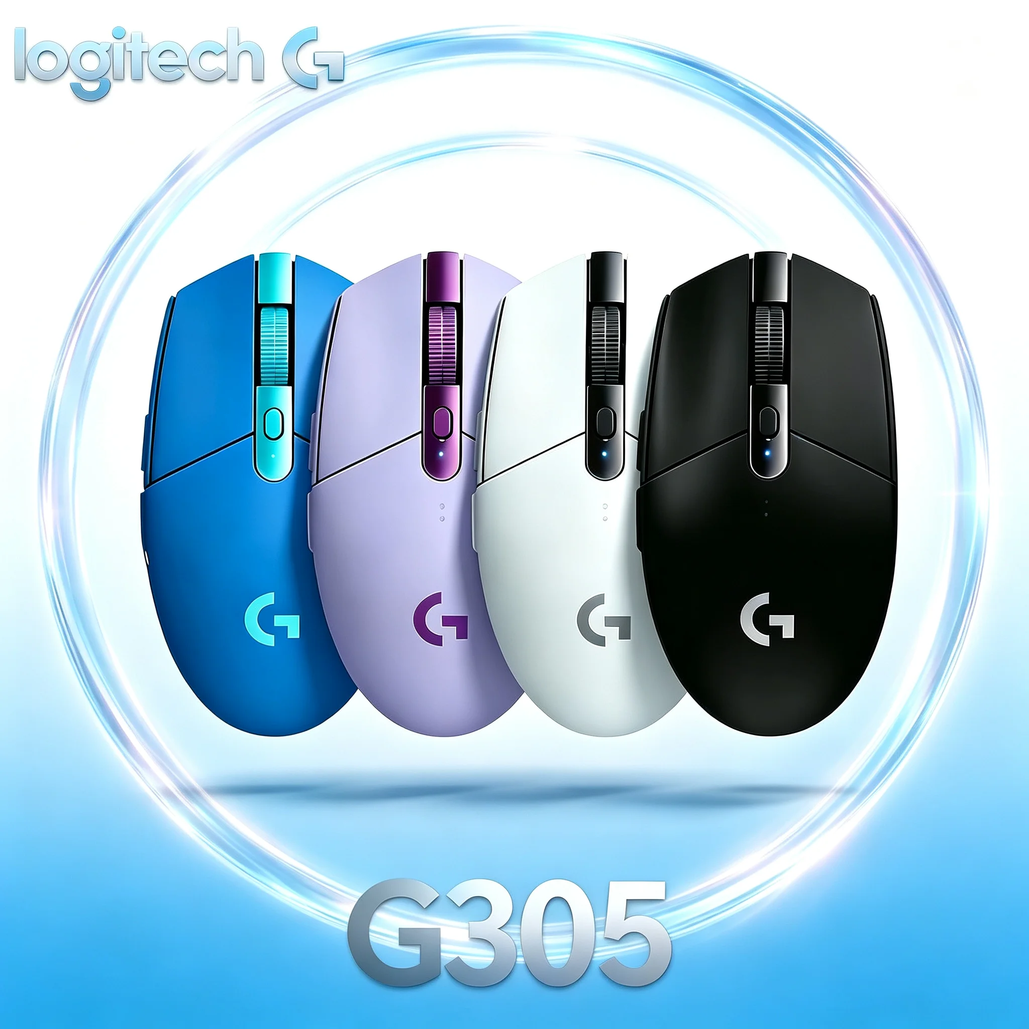 Logitech G305 Wireless Gaming Mouse 99g Light Weight 12000DPI HERO Optical Sensor 6 Programmable Keys For Laptop Desktop Gamer U