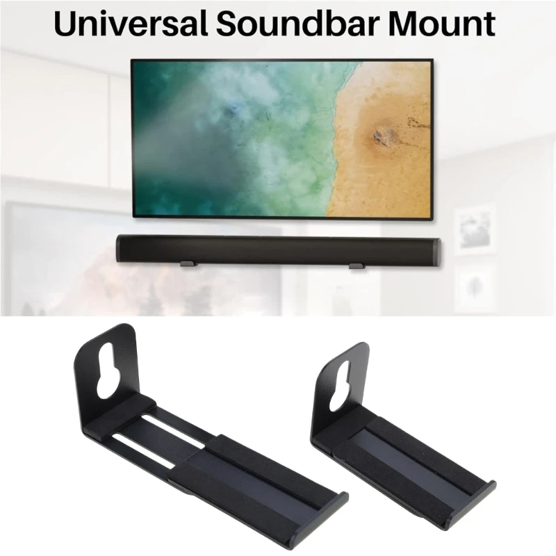 Adjustable Depth Wall Mount Soundbar Speaker Brackets, Universal Fit,Speaker Stand Floating Bracket Holds Up To 30lbs